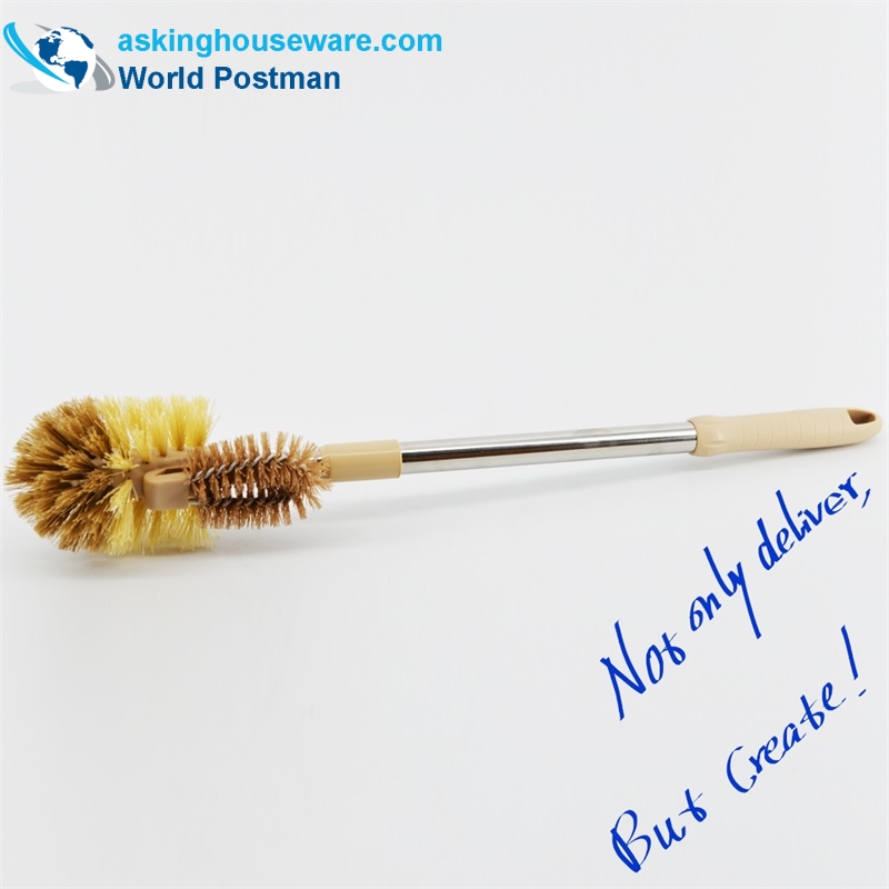 Akbrand Toilet Bowl Brush Tubo in acciaio inox con piccola spazzola multifunzionale per la pulizia