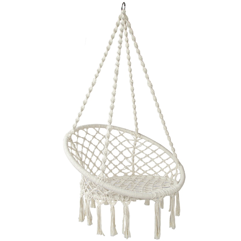 Macrame della sedia d'attaccatura di uso all'aperto dell'interno per la sedia portatile fatta a mano dell'amaca del cotone di 100% Handmade o dei bambini