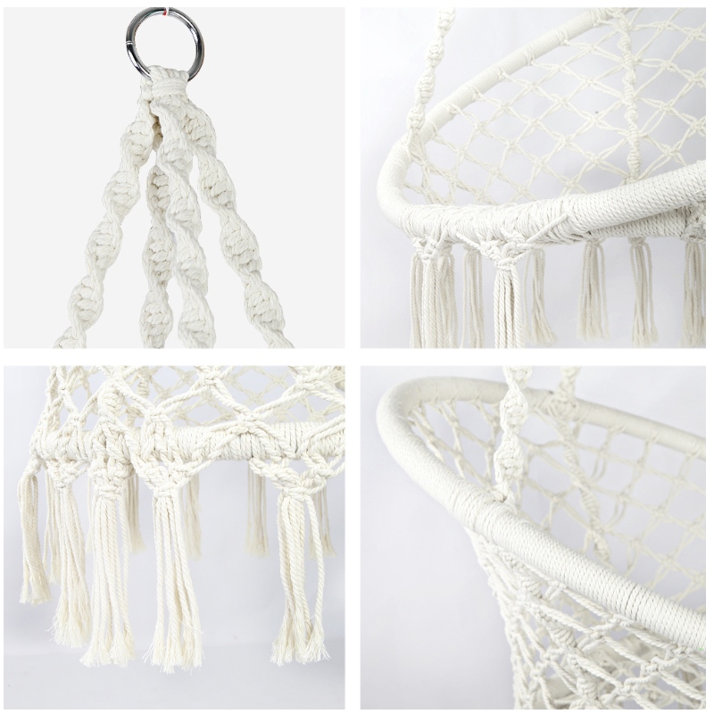 Macrame della sedia d'attaccatura di uso all'aperto dell'interno per la sedia portatile fatta a mano dell'amaca del cotone di 100% Handmade o dei bambini