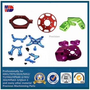 fresatura e tornitura CNC Pezzi meccanici in alluminio anodizzato colorato