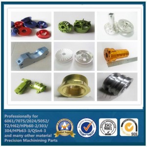 fresatura e tornitura CNC Pezzi meccanici in alluminio anodizzato colorato