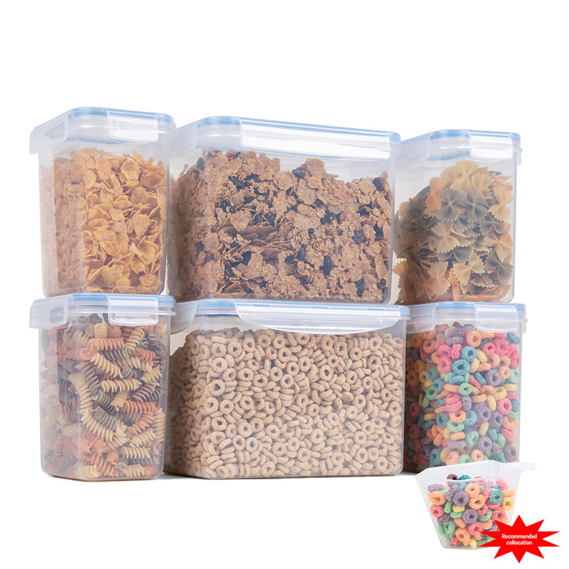BPA Free 6 Pz Set Contenitore per alimenti da cucina Contenitore per alimenti ermetici Contenitore per alimenti secco per casa