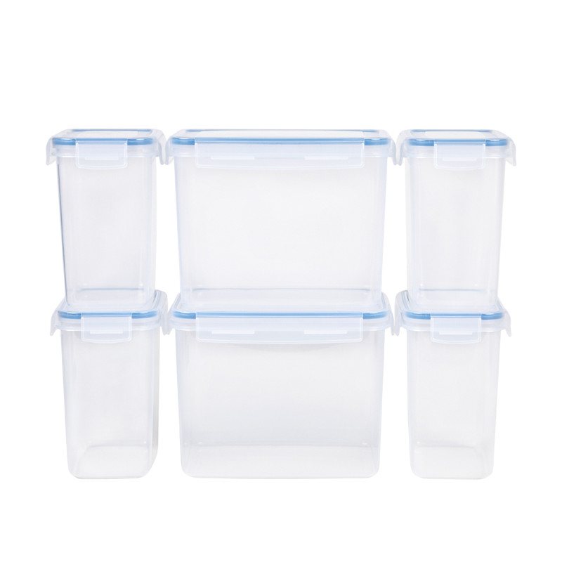 BPA Free 6 Pz Set Contenitore per alimenti da cucina Contenitore per alimenti ermetici Contenitore per alimenti secco per casa