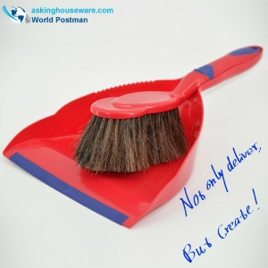 Akbrand Dustpan Brush Broom con setole a coda di cavallo