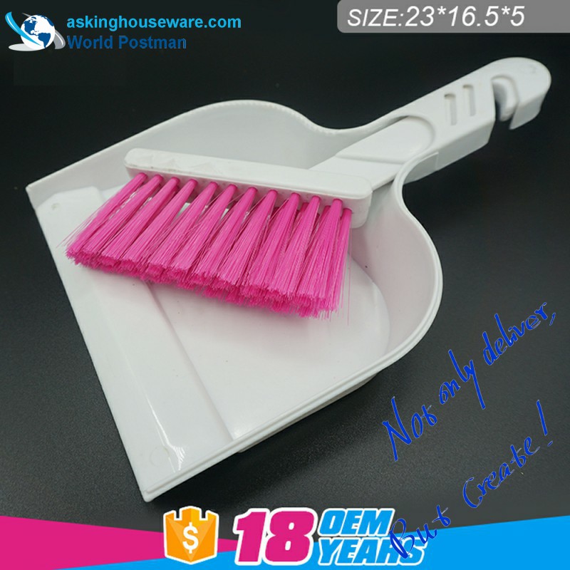 Akbrand Small Size Dustpan Brush Scopa con L Shape Brush