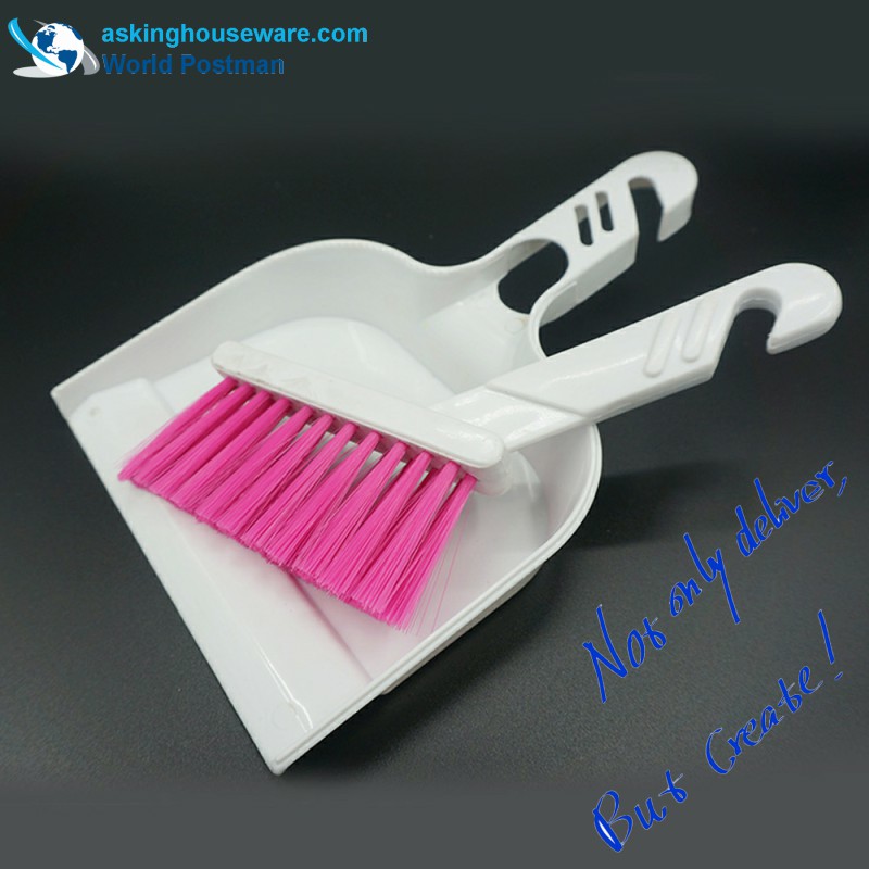 Akbrand Small Size Dustpan Brush Scopa con L Shape Brush