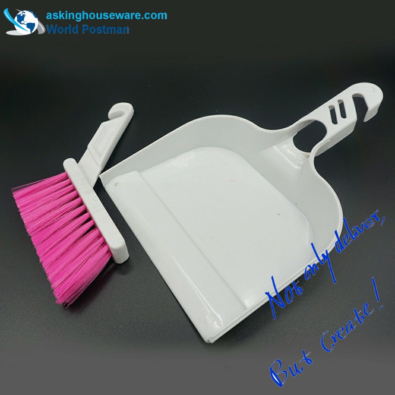 Akbrand Small Size Dustpan Brush Scopa con L Shape Brush