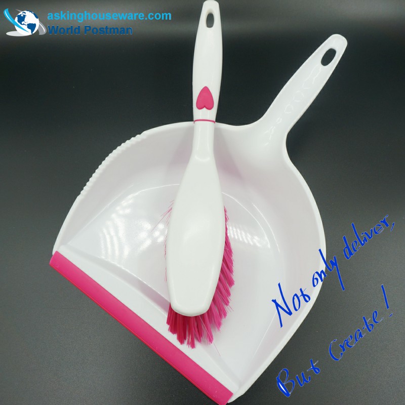 Akbrand Big Square Dustpan Brush Broom con design a forma di cuore sul manico