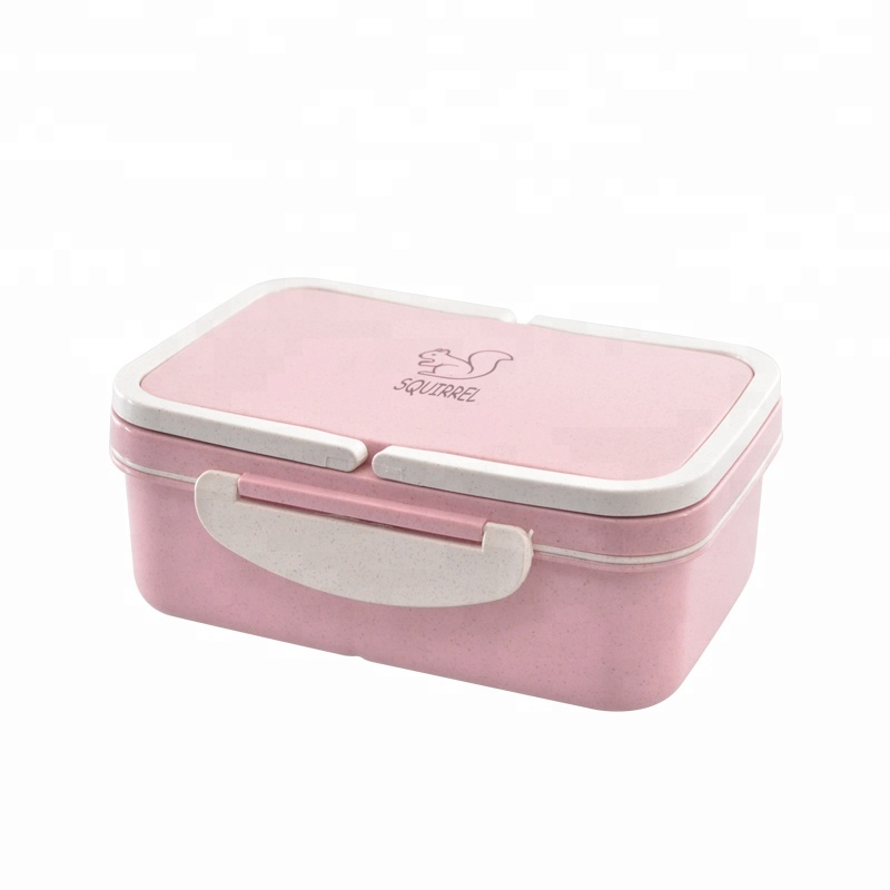 Pila di grano BPA gratis eco-friendly e box per bambini in bento PP a 3 compartimenti