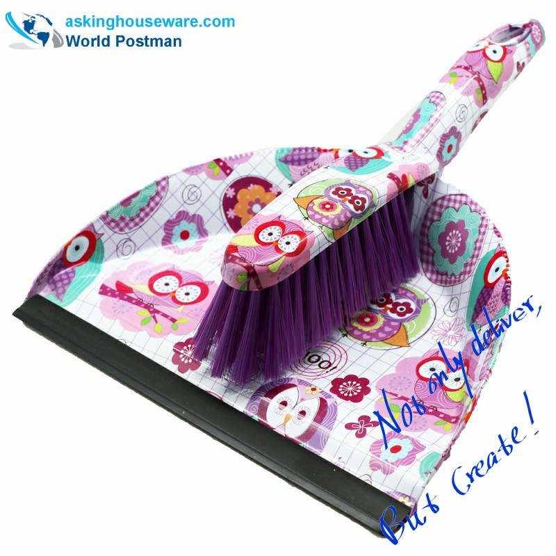 Akbrand Water Mark Dustpan Brush Broom con PVC Line all'ingresso Dustpan