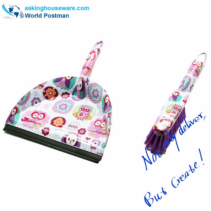 Akbrand Water Mark Dustpan Brush Broom con PVC Line all'ingresso Dustpan