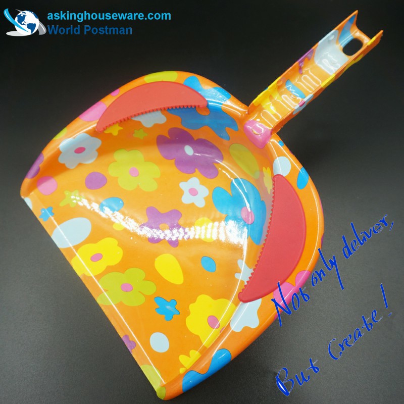 Akbrand Yellow Water Flower Dustpan Brush Scopa con PVC Line all'ingresso Dustpan