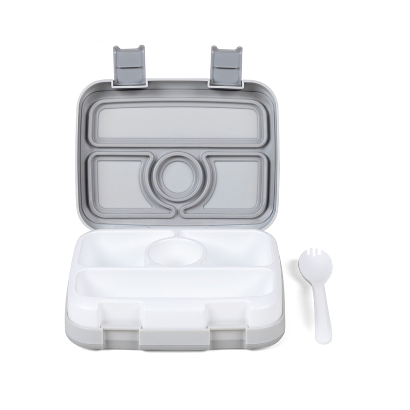 Lunch box bento da 4 pezzi in plastica per bambini con set di posate