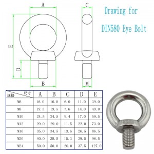 Hardware produttore cinese ISO9001 JIS 1168 Tipo Eye Bolt