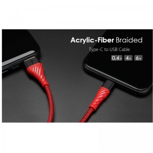 Cavo USB C 3.0, Cavo USB Tipo C Cavo di ricarica USB veloce a cellulare per Samsung Galaxy S8, S9 Plus, Nota 8, LG v20, G6, G5, v30, Google Pixel 2 XL, Nexus 6-3 Pack Rosso