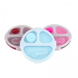 Bento Box espandibile e pieghevole Contenitore in silicone per bambini, contenitori in plastica per alimenti
