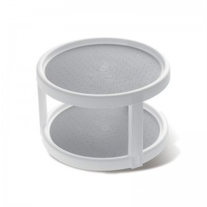 Giradischi non a 2 piani per dispensa Lazy Susan Giradischi a 12 pollici, bianco / grigio