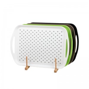 Vassoio in plastica PP rettangolo nero per alimenti