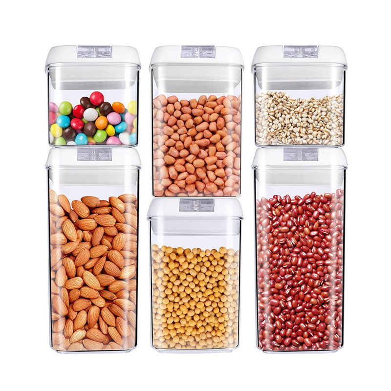 Set di contenitori per alimenti ceramici ermetici in plastica a 6 pezzi privi di BPA