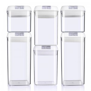 Set di contenitori per alimenti ceramici ermetici in plastica a 6 pezzi privi di BPA