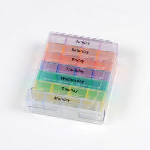 Rainbow Colour 7 Giorni Una settimana Cassetta portapillole da 1 cassetto