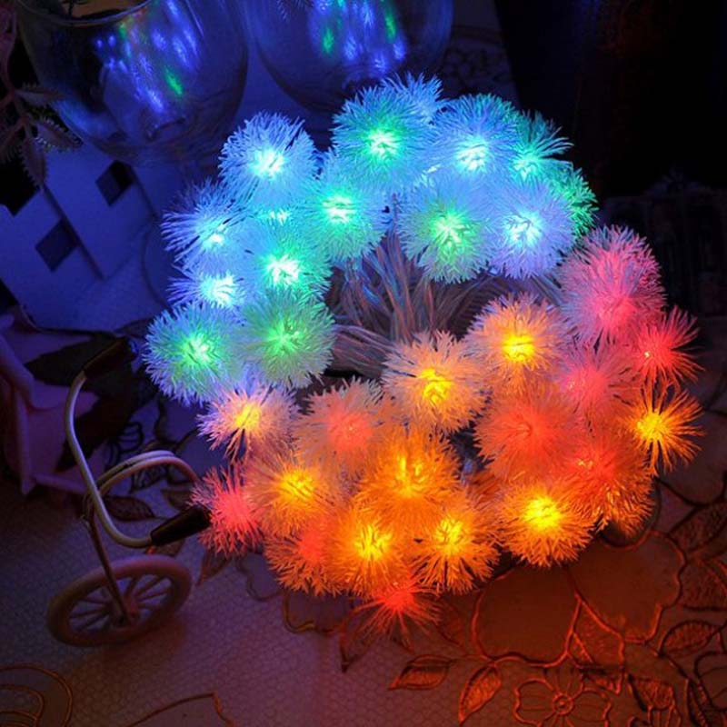 Luci a LED Pompon String Lights Colore Corda Luci Decorazioni per Natale / Festività / Matrimoni / Feste
