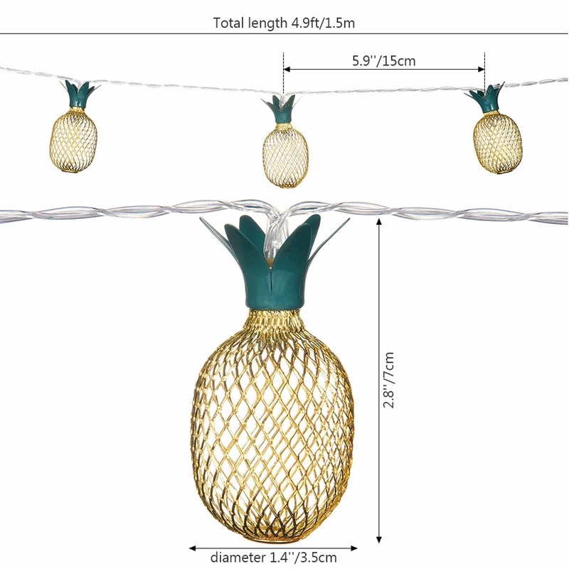 LED 灯 串 10LED Warm White Pineapple String Light