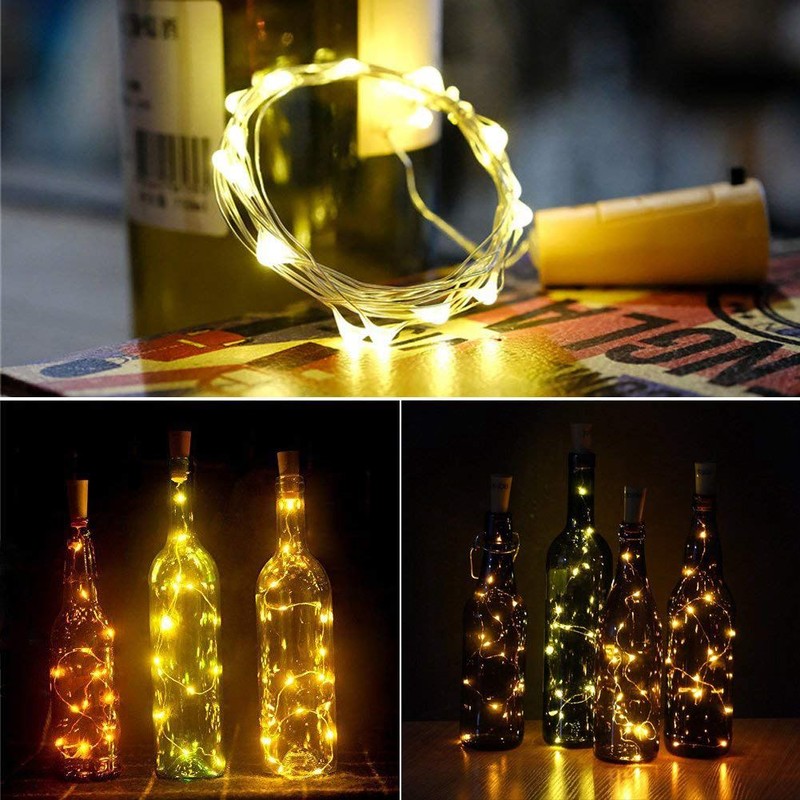 Luci calde del cavalletto di vendita per la bottiglia di vino, luci della bottiglia di vino 6.5ft 20 luci del cavo del sughero del vino del LED per la fiera di vetro del barattolo di muratore