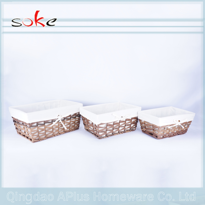 Cestino portaoggetti in tessuto rattan 100% PE