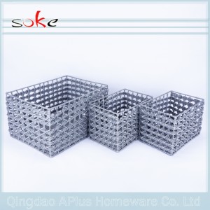 Cestino portaoggetti in tessuto rattan 100% PE alla moda