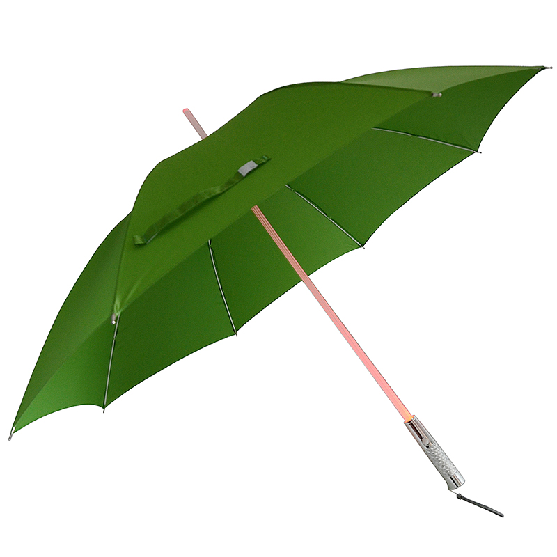 Materiale ambientale Maniglia compatta a LED con gambo dritto Ombrello