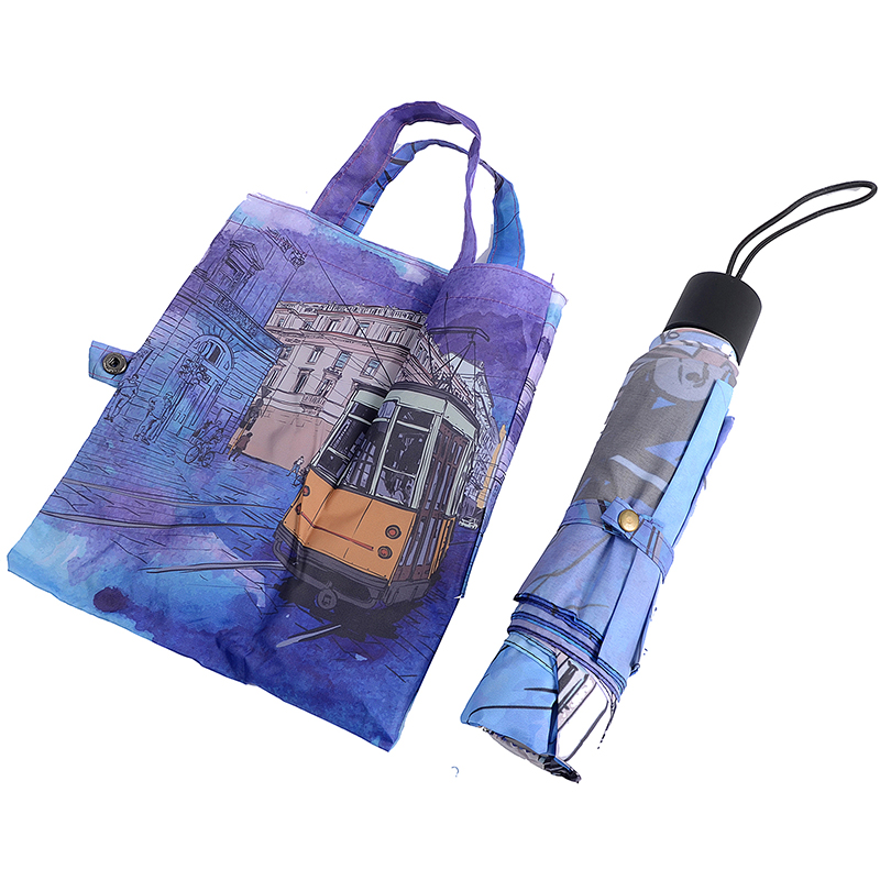 Shopping bag stampa digitale 3 ombrello pieghevole per il viaggio