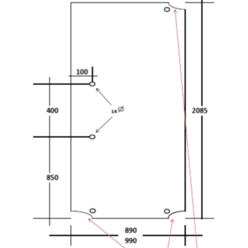 PORTA IN VETRO STOREFRONT SENZA SICUREZZA TEMPERATO