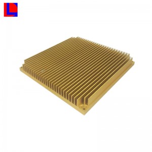 Dissipatore / radiatore in alluminio anodizzato giallo e argento personalizzato