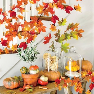 3M Thanksgiving Harvest Maple Leaves Lighted Fall Garland 30 LED String Lights