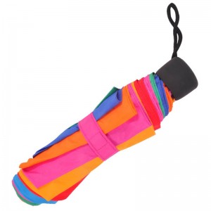 Ombrello in tessuto color bronzo 21inch * 8k 190T 3 pieghe Ombrello con manico in plastica