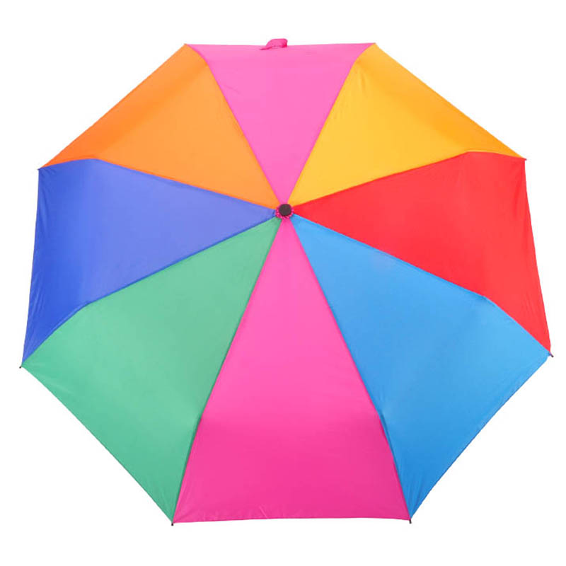 Ombrello in tessuto color bronzo 21inch * 8k 190T 3 pieghe Ombrello con manico in plastica
