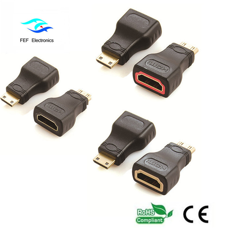 Adattatore HDMI femmina a mini HDMI maschio oro / nichelato Codice: FEF-H-022