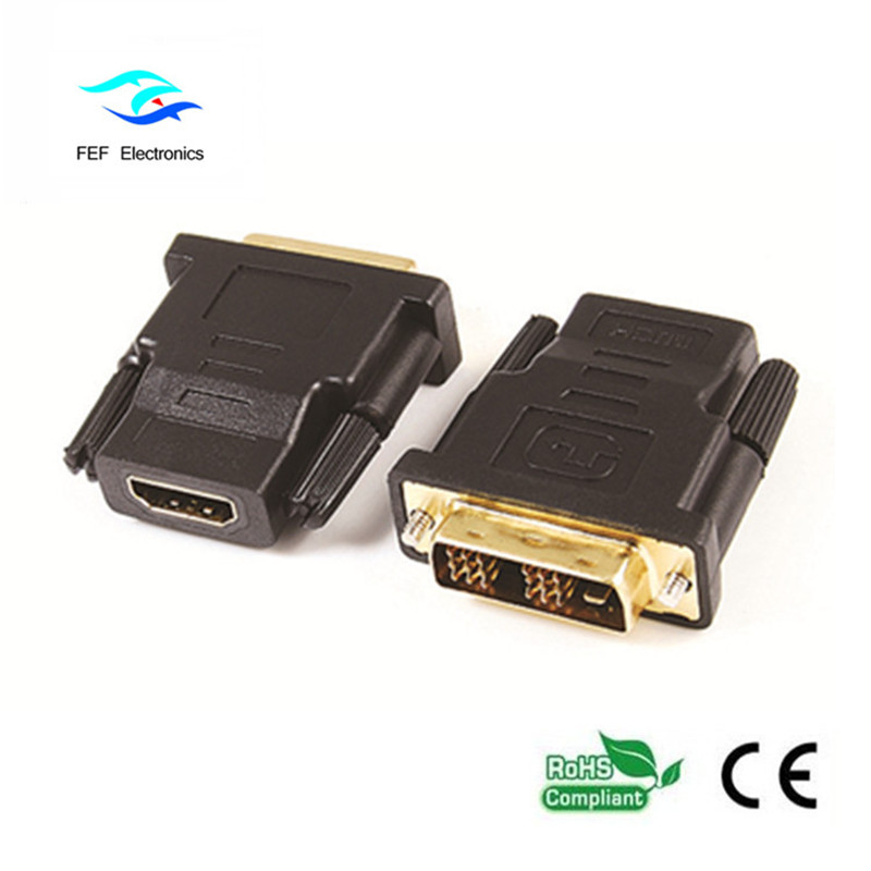 Adattatore femmina DVI (24 + 1) a HDMI femmina oro / nichelato Codice: FEF-HD-003