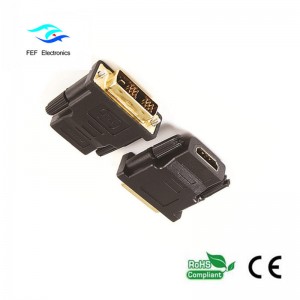 Adattatore femmina DVI (24 + 1) a HDMI femmina oro / nichelato Codice: FEF-HD-003