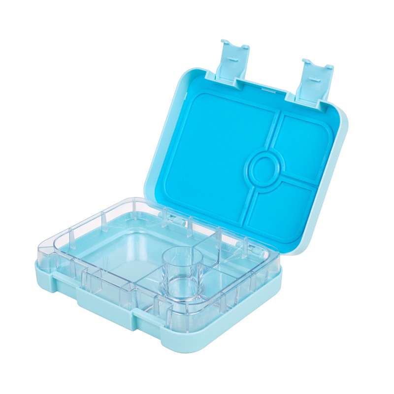 Contenitore Bento Lunch Box a tenuta stagna per bambini e adulti, colore blu, 4 scomparti