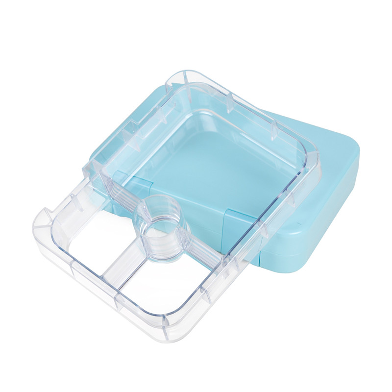 Contenitore Bento Lunch Box a tenuta stagna per bambini e adulti, colore blu, 4 scomparti