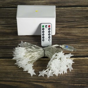 Luci stringa, luci a forma di stella Rymbo 34ft Indoor / Outdoor LED luci scintillio bianco caldo e cavo a stringa USB alimentato e trasparente e adattatore remoto