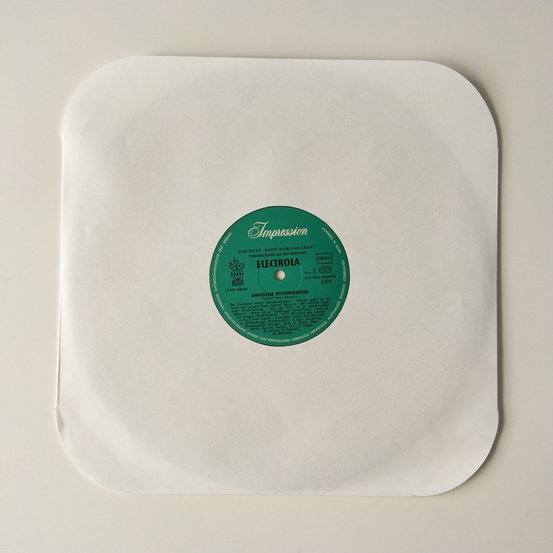 12 White Paper LP Record Sleeve 33 RPM Angoli arrotondati con foro