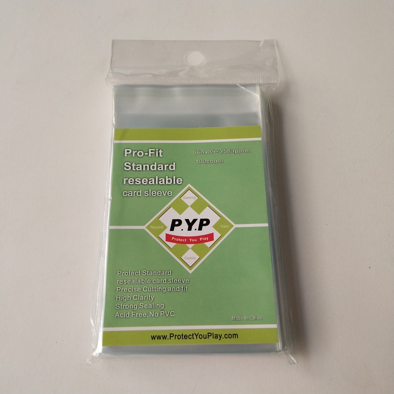 Maniche per carte da gioco standard risigillabili prive di protezioni Crystal Clear Pro-fit 63.5x88mm