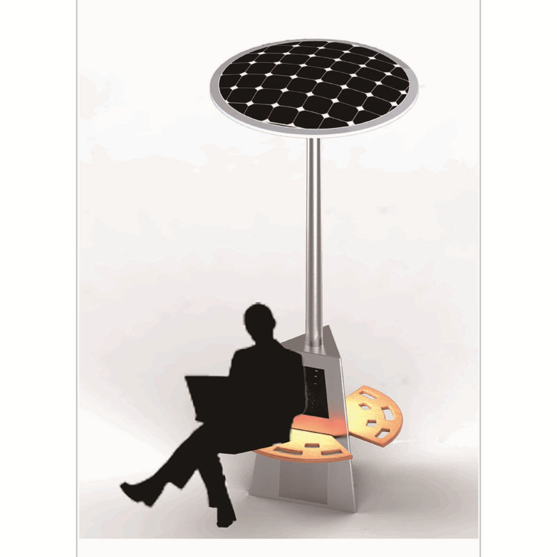 Smart Solar Powered Bench con illuminazione a LED e caricabatterie USB per telefoni