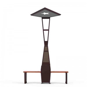 Illuminazione per esterni a LED ad energia solare con Smart Bench Chariging per telefoni e tablet