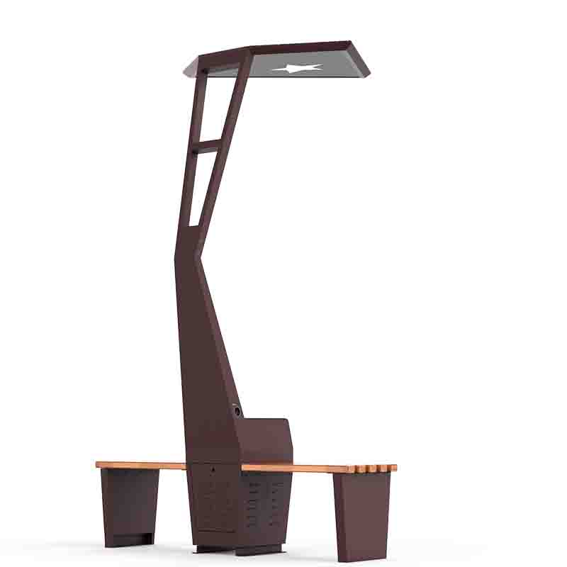 Illuminazione per esterni a LED ad energia solare con Smart Bench Chariging per telefoni e tablet