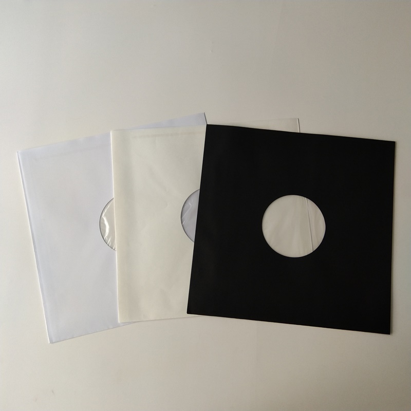 Maniche interne da record in carta bianca 33RPM con foro per 12 dischi in vinile