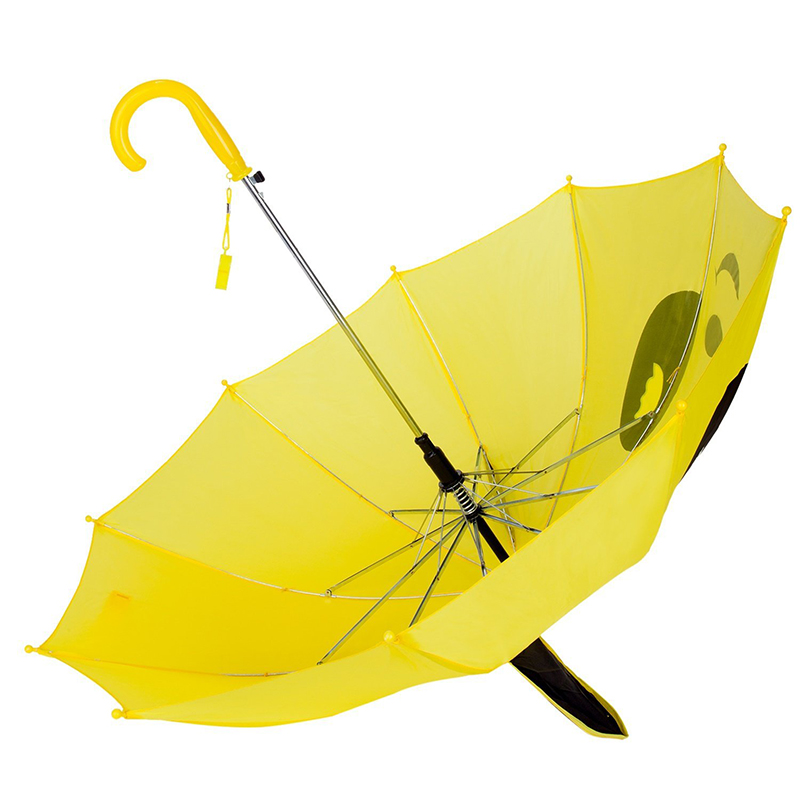 Ombrello per bambini aperto ombrello nero colore giallo panda ombrello auto all'ingrosso